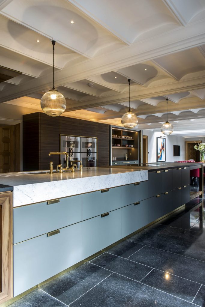 Marble and brass classic contemporary kitchen
