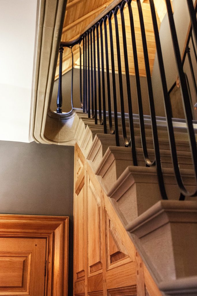 Classical stone staircase in English Manor House