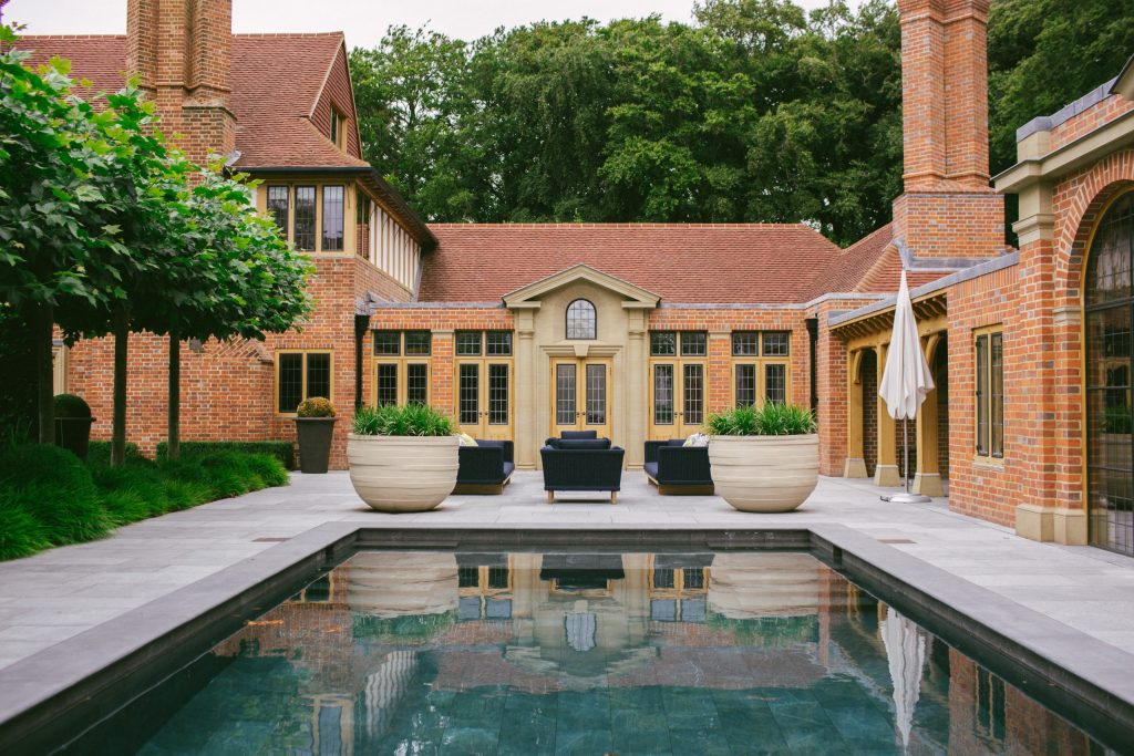 Country house swimming pool and orangery