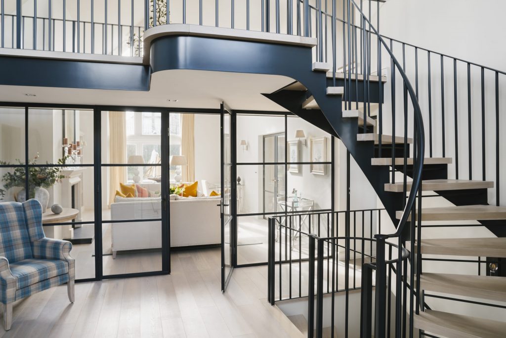 Contemporary Steel and Oak Staircase