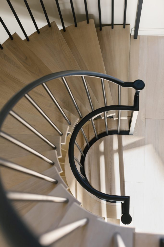 Metal and Oak Staircase Design Modern spiral staircase in Oak