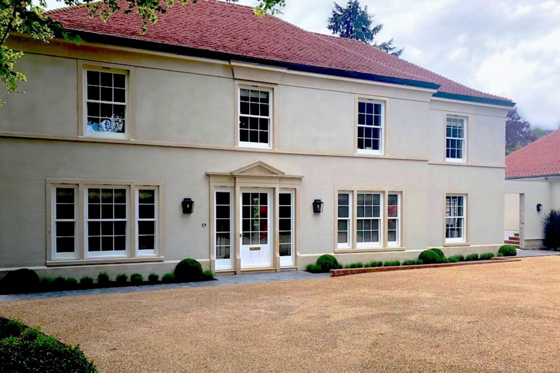 Classical New-Build House Classical render and stone new country house