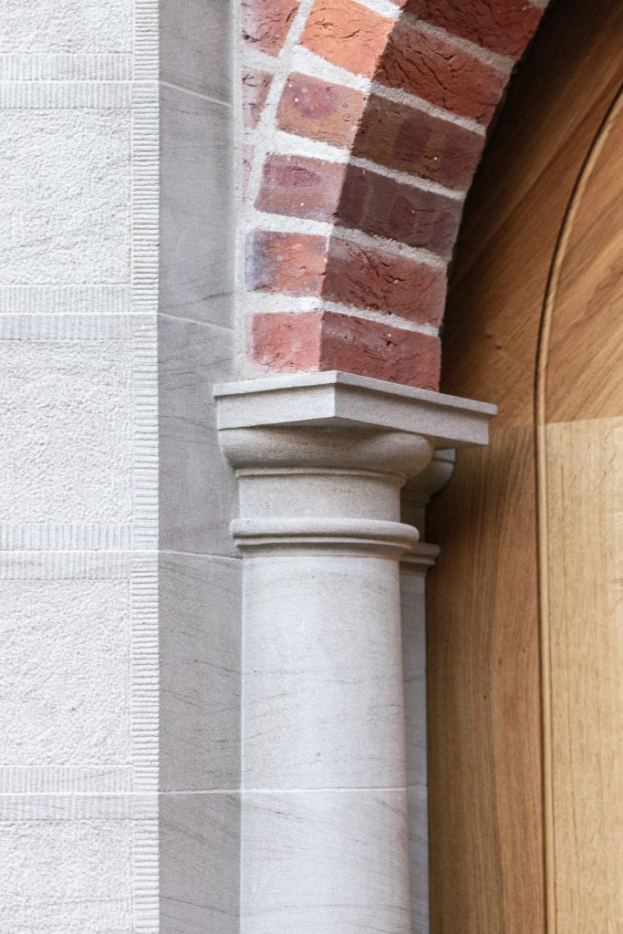 Stone Door Surround and Oak Door