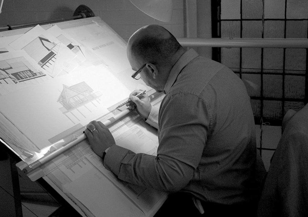 Classical Architect at the drawing board