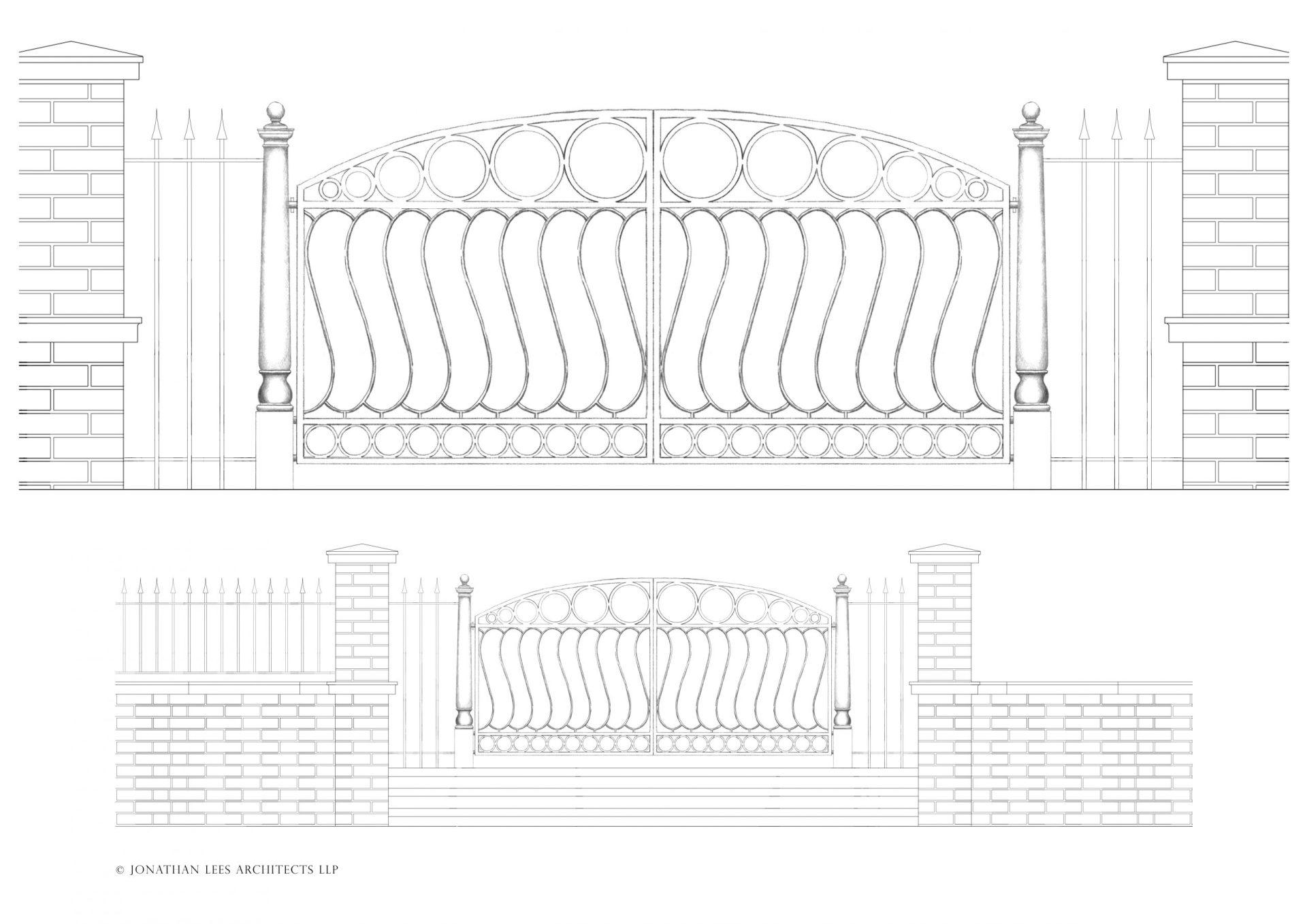 Double garden metal gate Bespoke double garden gate in metal