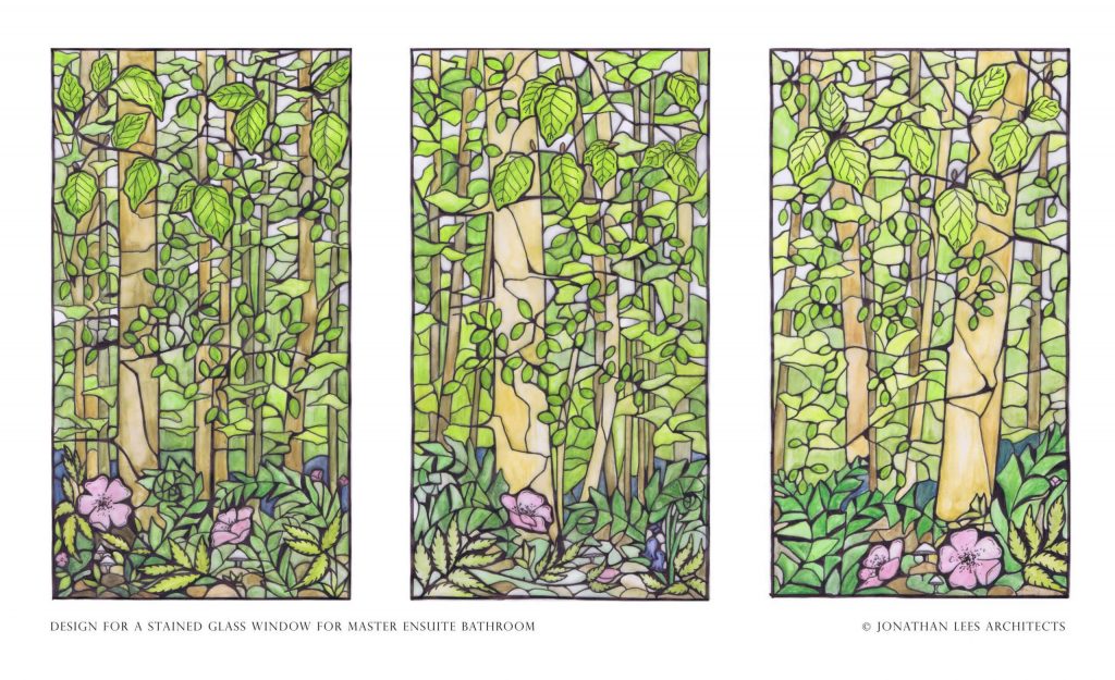 Woodland stained glass window