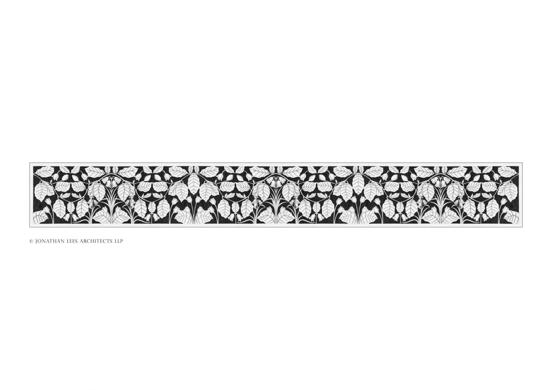 Iron grate heating vent cover for bay window Heating vent cover design with beech leaves and bluebells