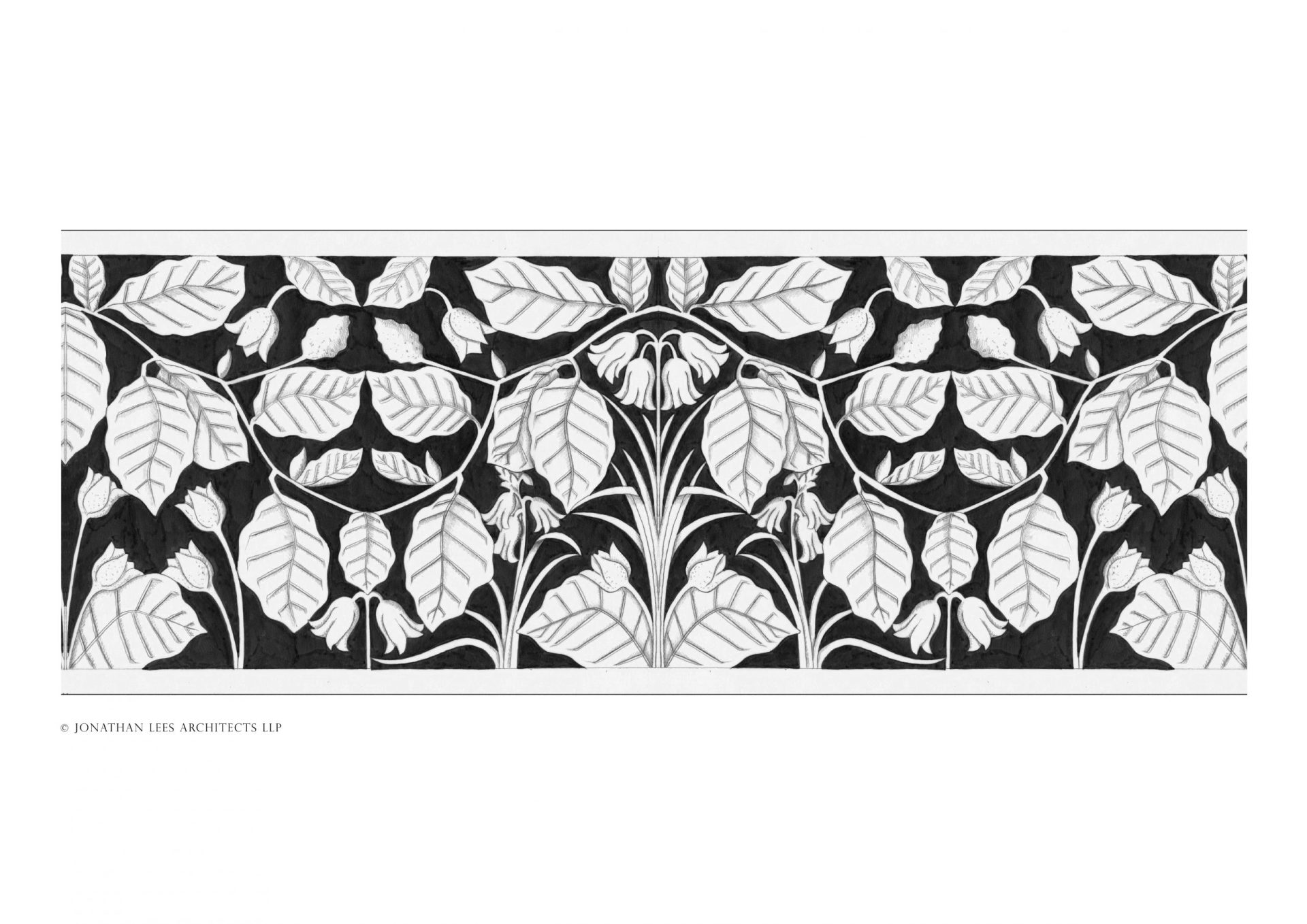 Iron grate heating vent cover for bay window Heating vent cover design with beech leaves and bluebells