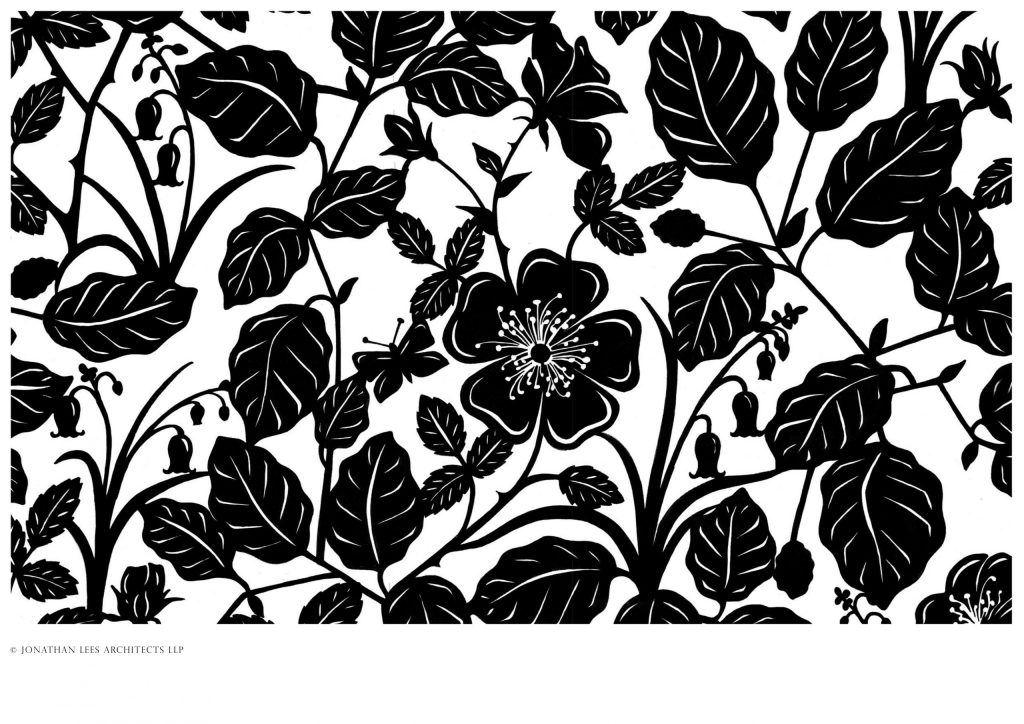 Garden Rose Arch Repeat Pattern Repeat pattern for rose arch in Arts and Crafts garden