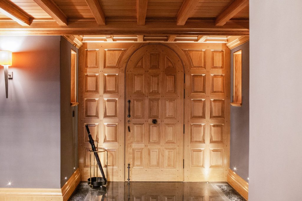 Oak Front Door and Panelling Arts and Crafts Oak front door and porch