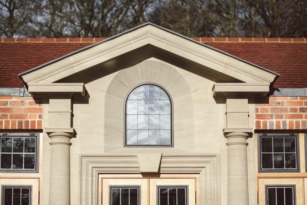 Classical stone elevation on house