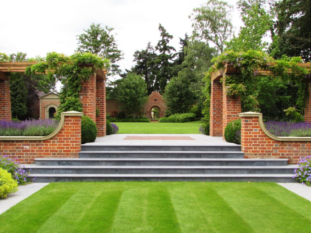 Brick Architectural Garden Features Arts and Crafts garden design in the UK