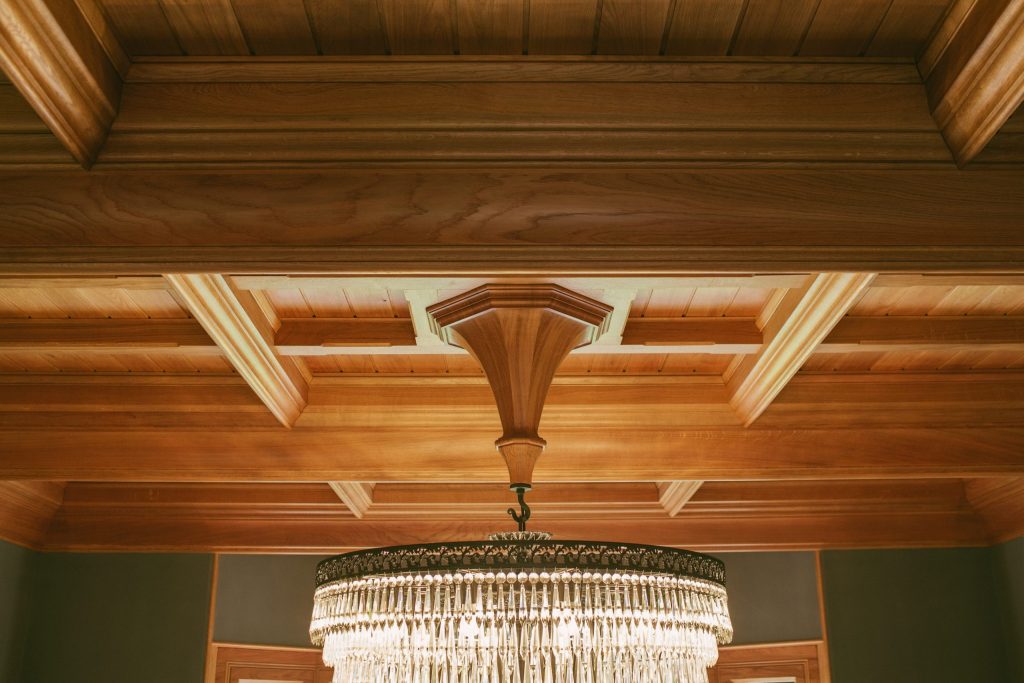 Joinery Oak ceiling boss for chandelier hook