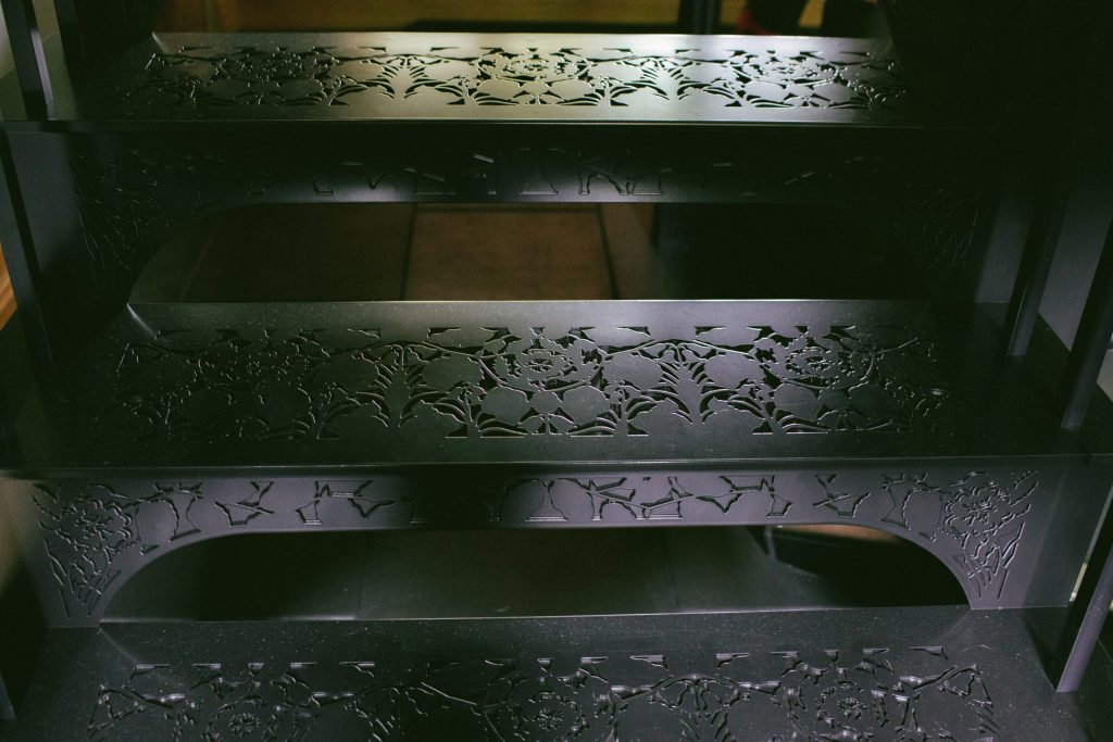 Pretty black metal staircase treads