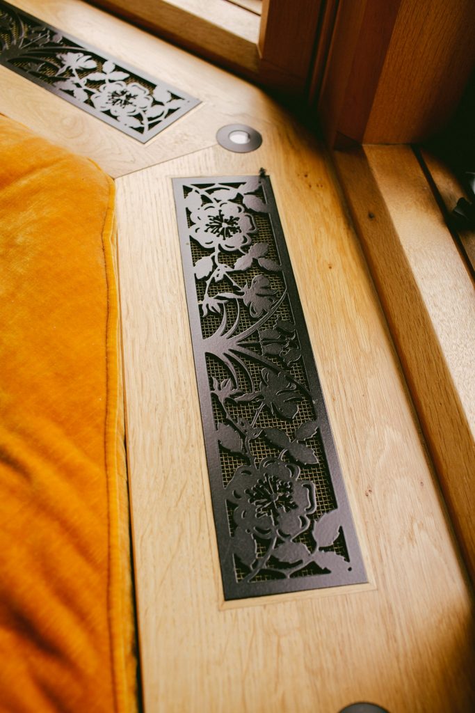 Heat vent covers for Oak bay window Oak bay window seat heating vent covers
