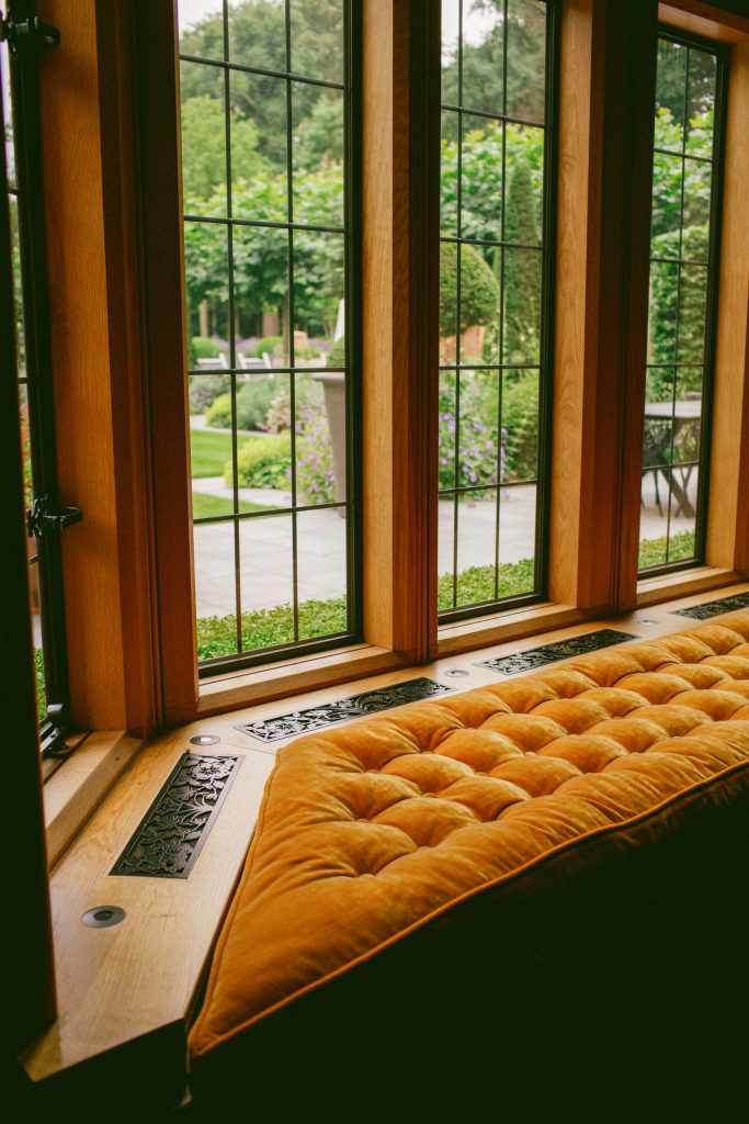 Bespoke Oak and bronze windows in country house