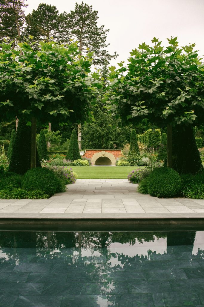 Arts and Crafts garden pond and fountain