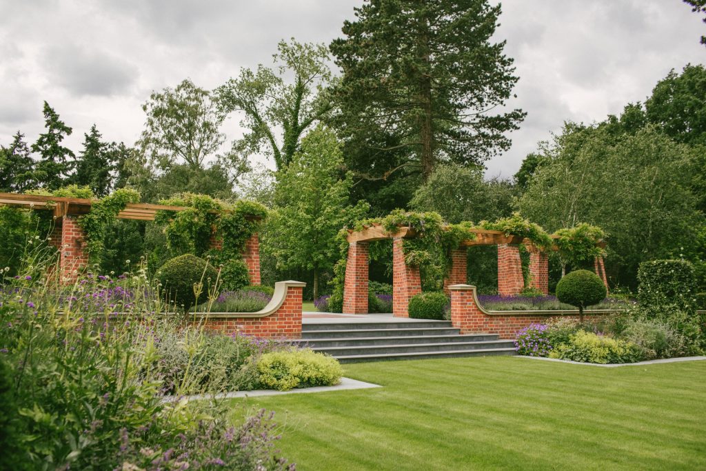 Brick and Oak Garden Loggia Arts and Crafts garden design in the UK