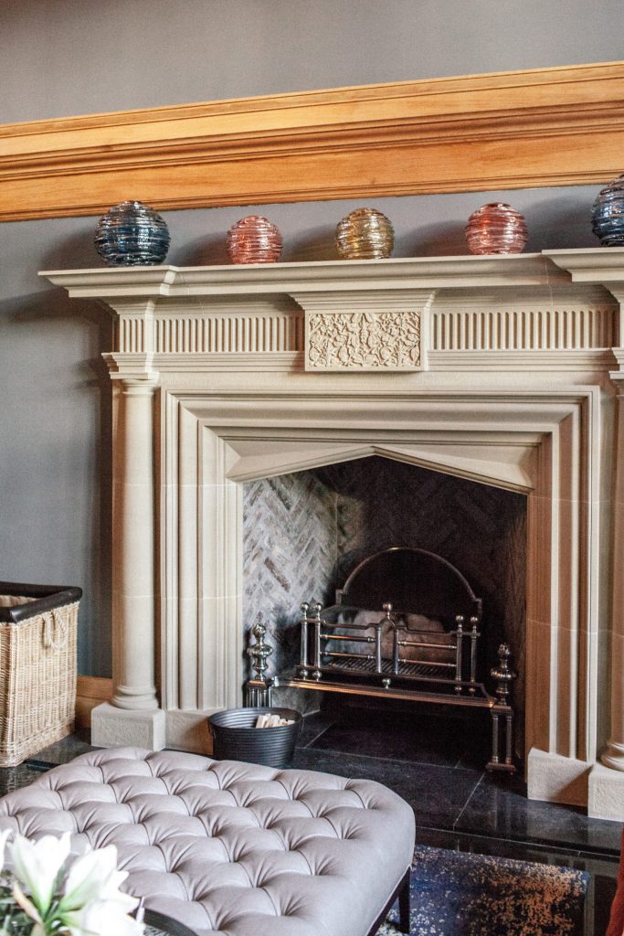 Main Hall Stone Fireplace