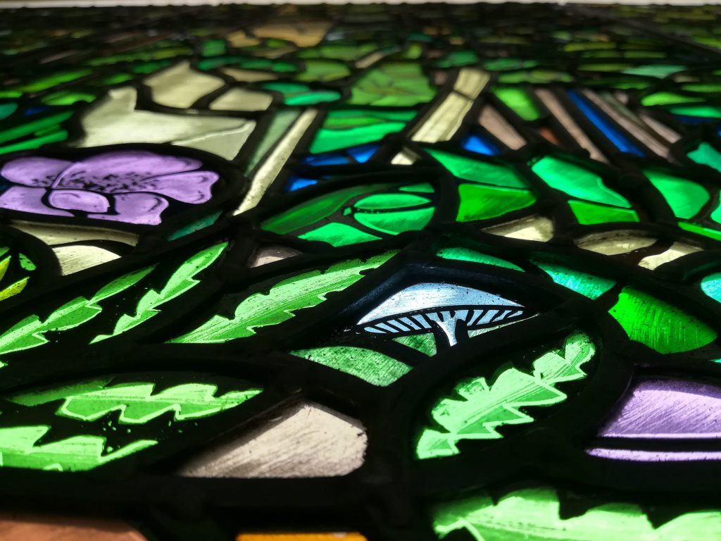 Arts and Crafts traditional stained glass window