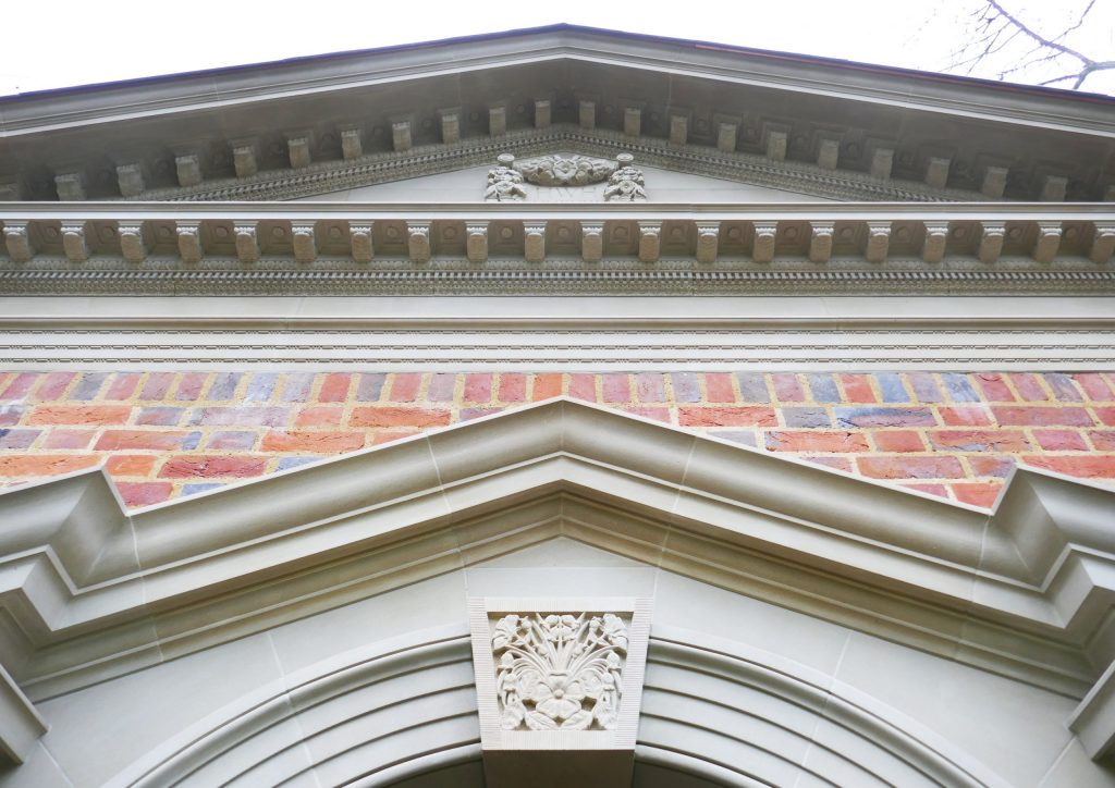 Classical Garden Building with Elaborate Stone Carvings