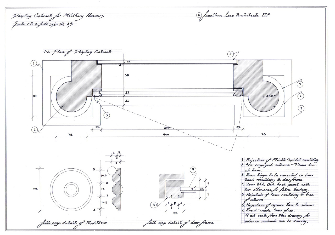 Joiner made oak display cabinet for medals