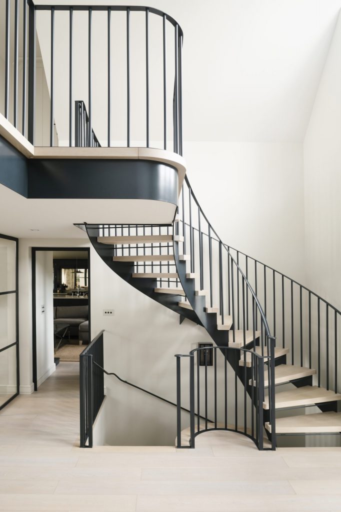 New country house contemporary steel staircase