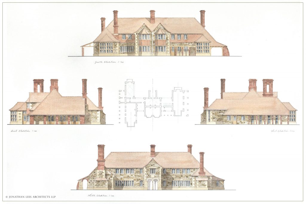 Arts and Crafts House Watercolour Elevations