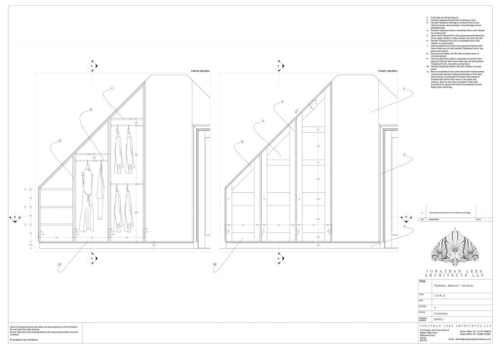 Bespoke fitted loft room wardrobes