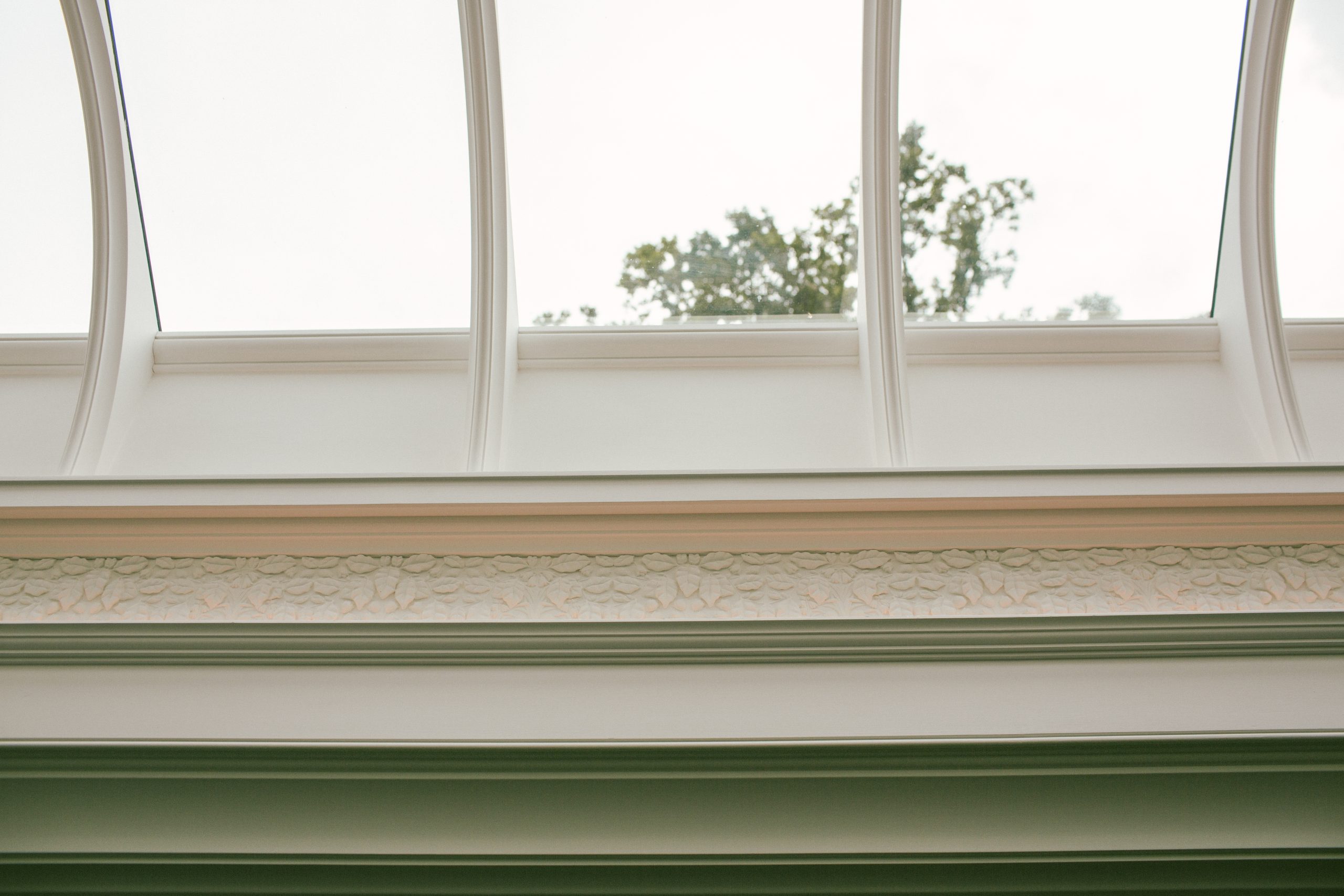 Traditional ribbed roof light with plasterwork decoration