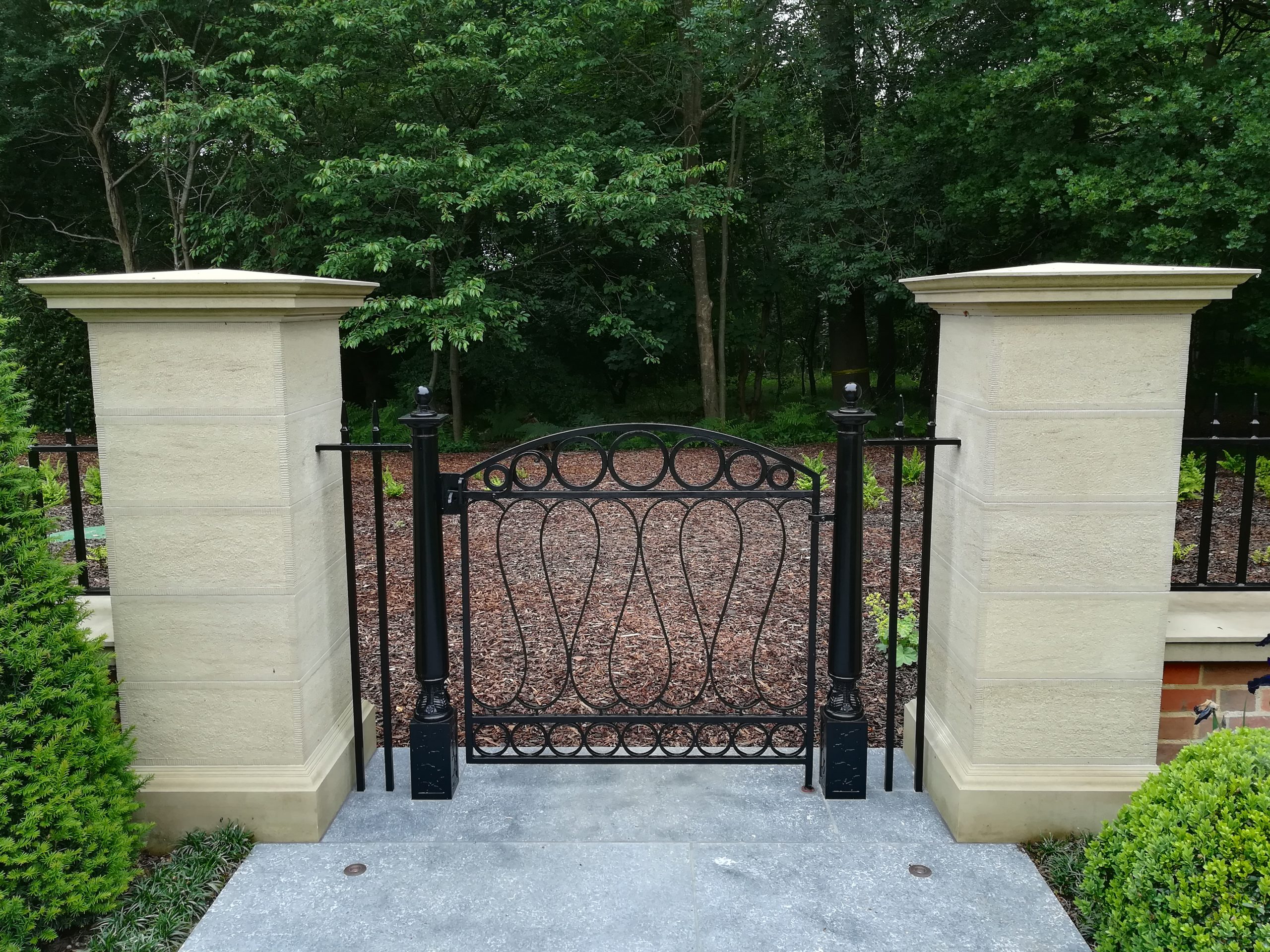 Bespoke metal garden gate Arts and Crafts garden metal gate