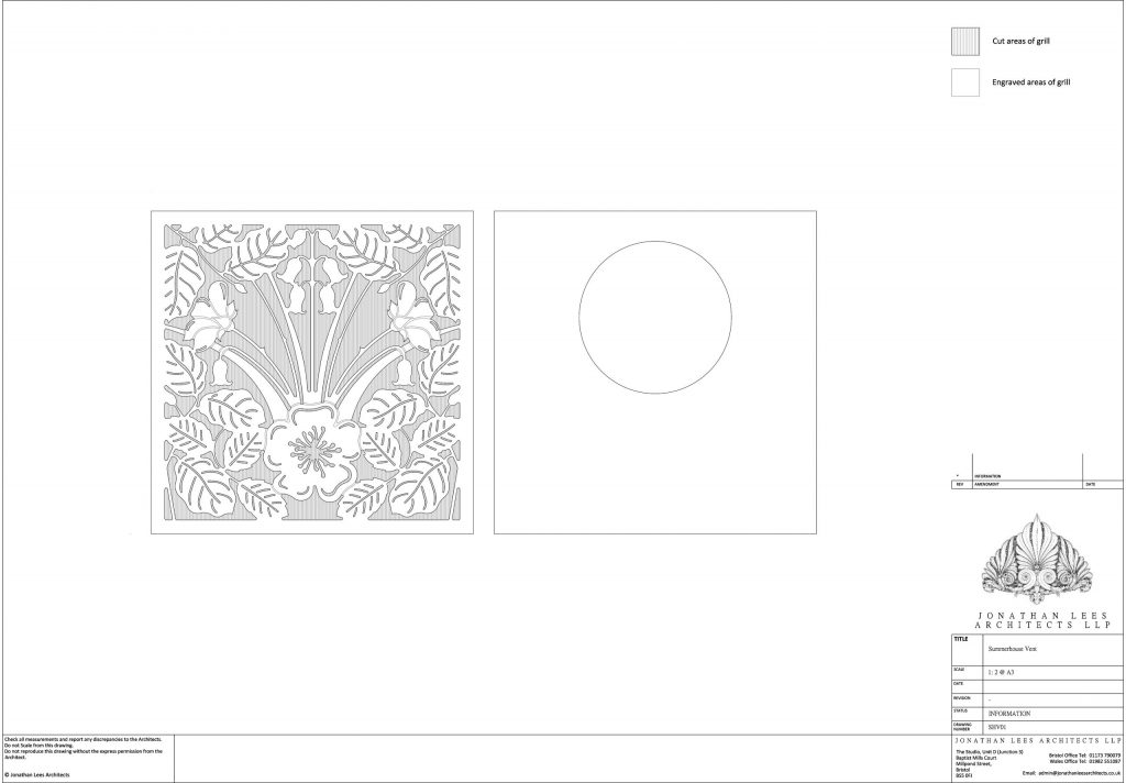 Perforated metal ventilation cover design Perforated metal ventilation cover design with dog roses