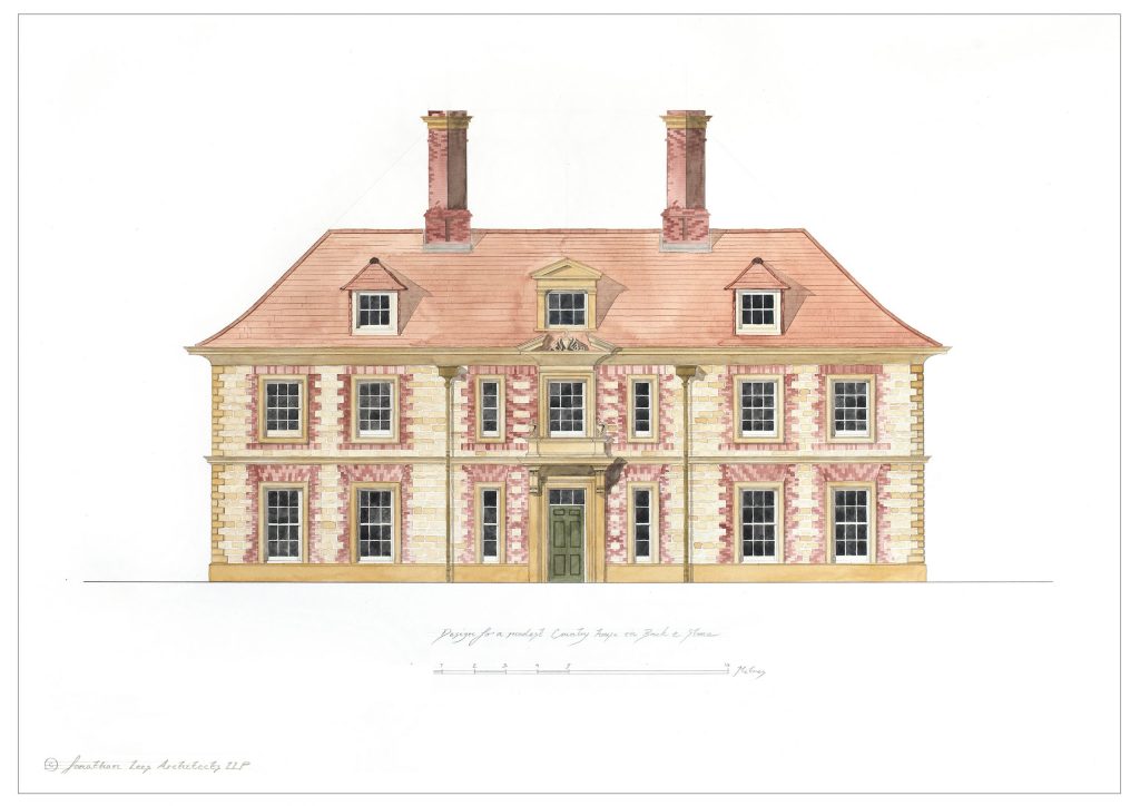 Queen Anne Style House Design Watercolour