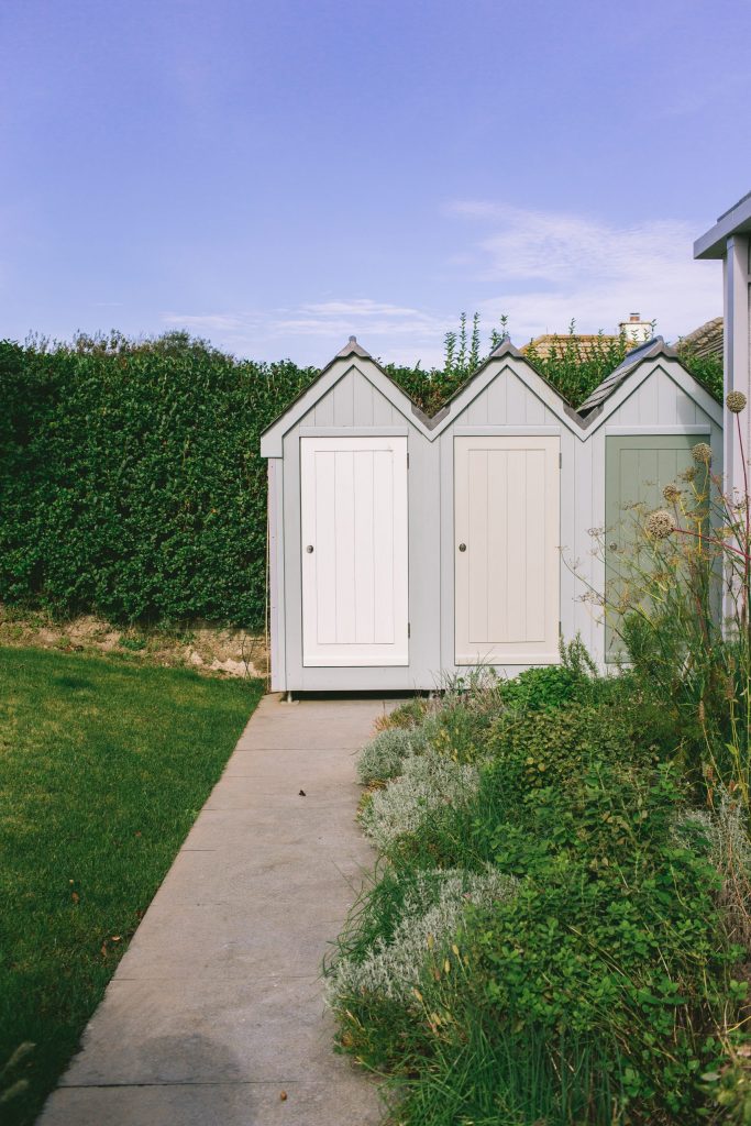 Seaside beach hut style storage garden sheds