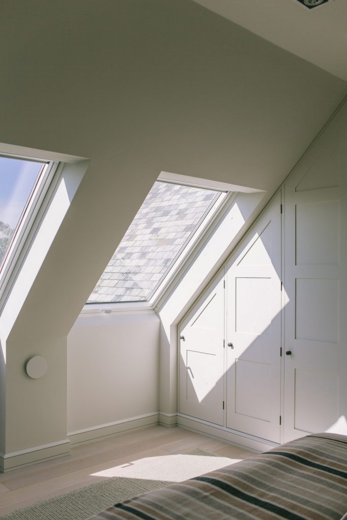 Cornish new house with large roof lights Large roof lights in Cornish new-build