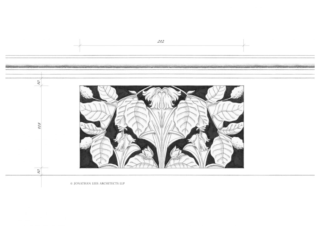 Timber vent in skirting design Carved wood vent cover in skirting board