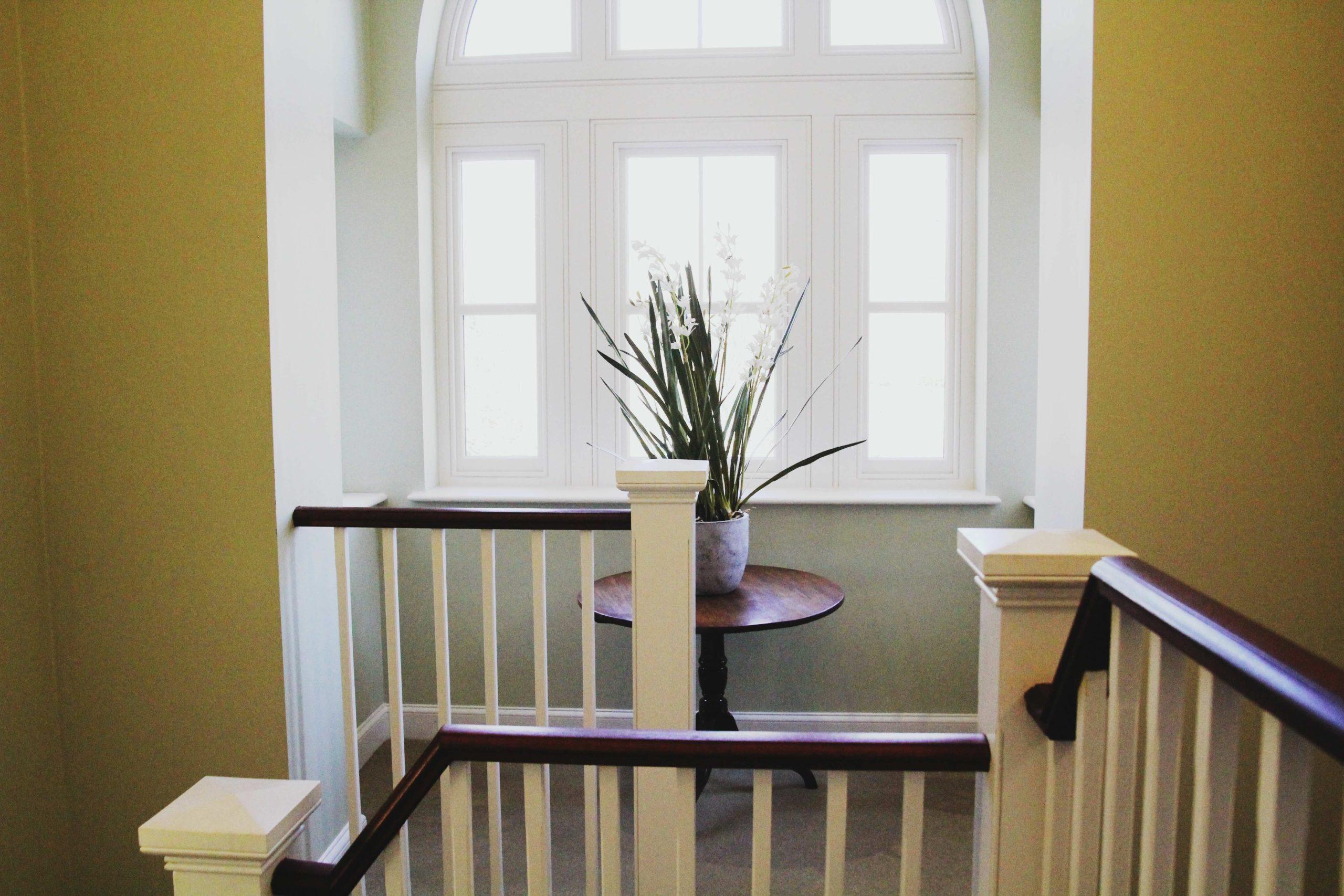 Oak frame building with tile cladding