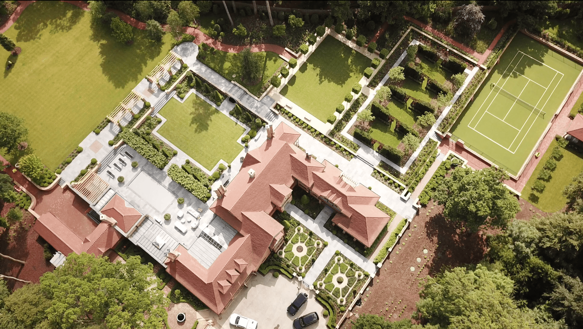 Classical country house garden design