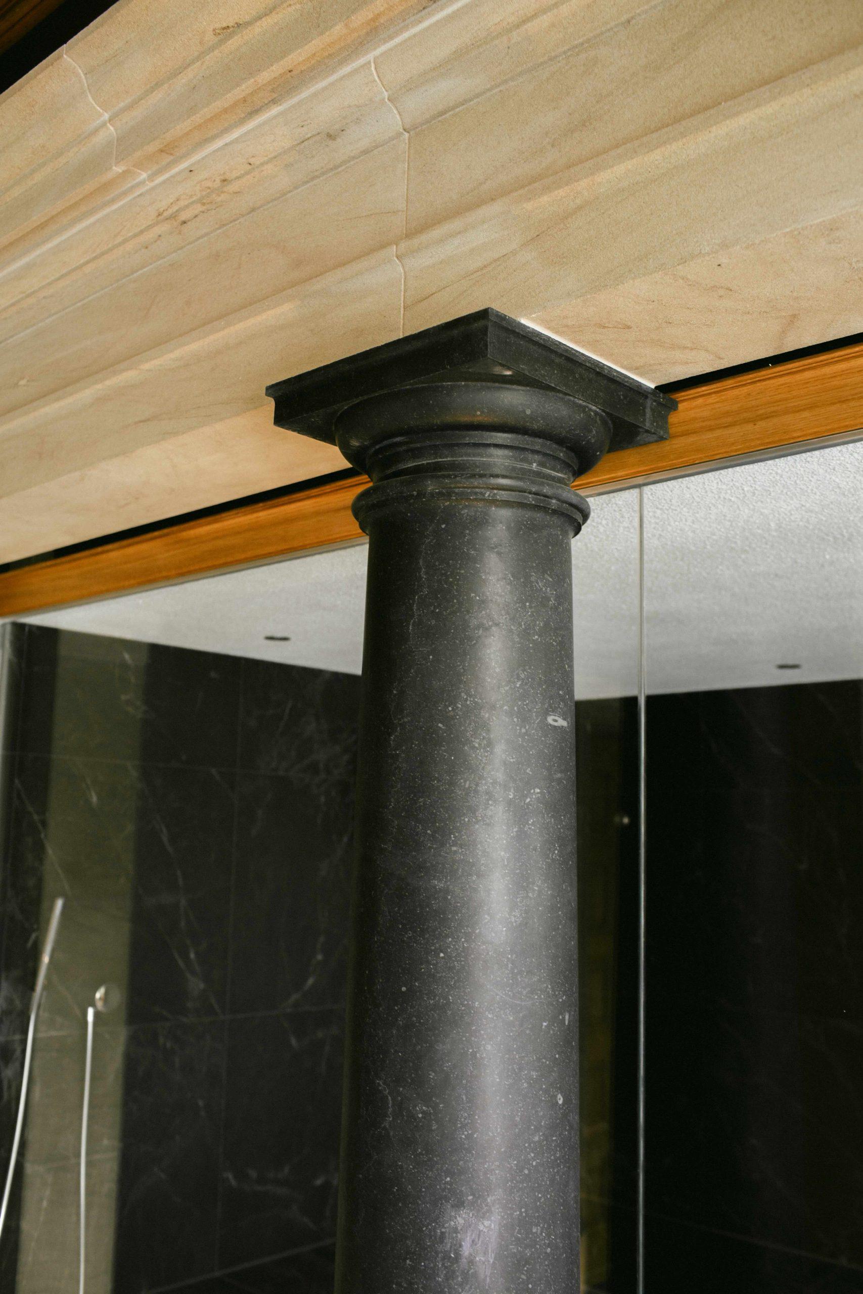 Outdoor fire pit and garden fireplace in Arts and Crafts garden