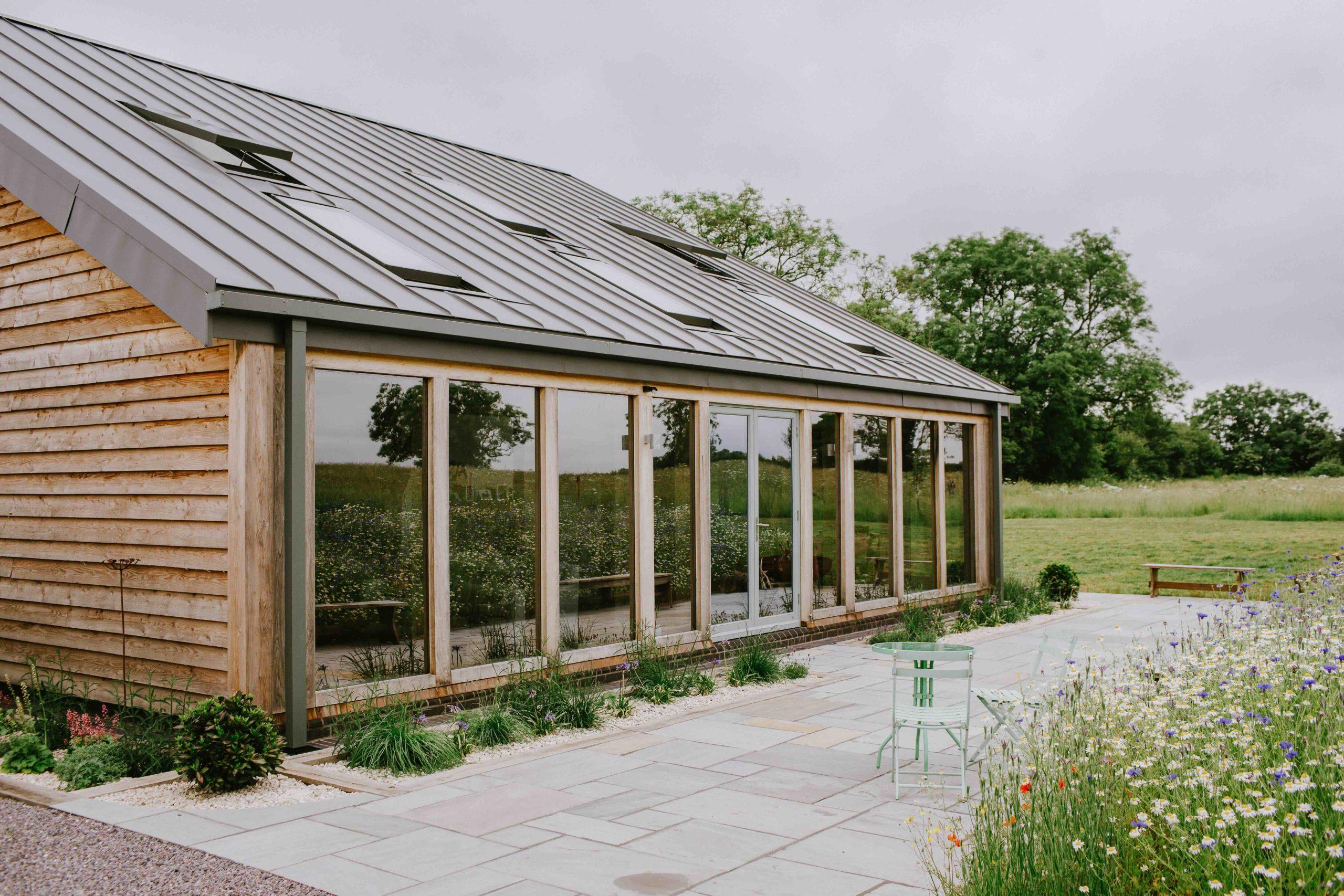 Ornate classical stone carvings on new building