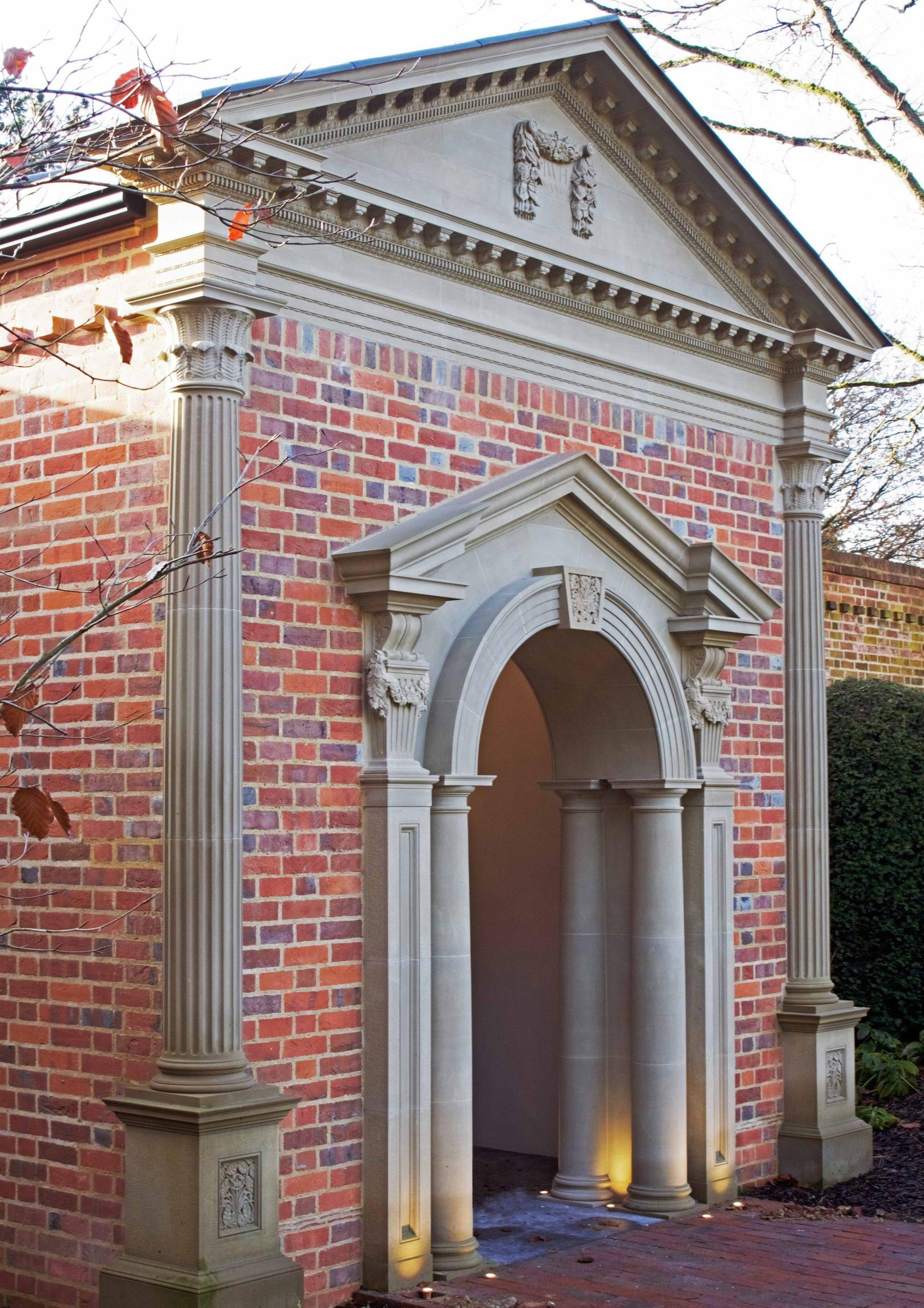 A watercolour of the East elevation to an Arts and Crafts country house restoration and remodelling project in the Quantocks. Painted by Jonathan Lees.