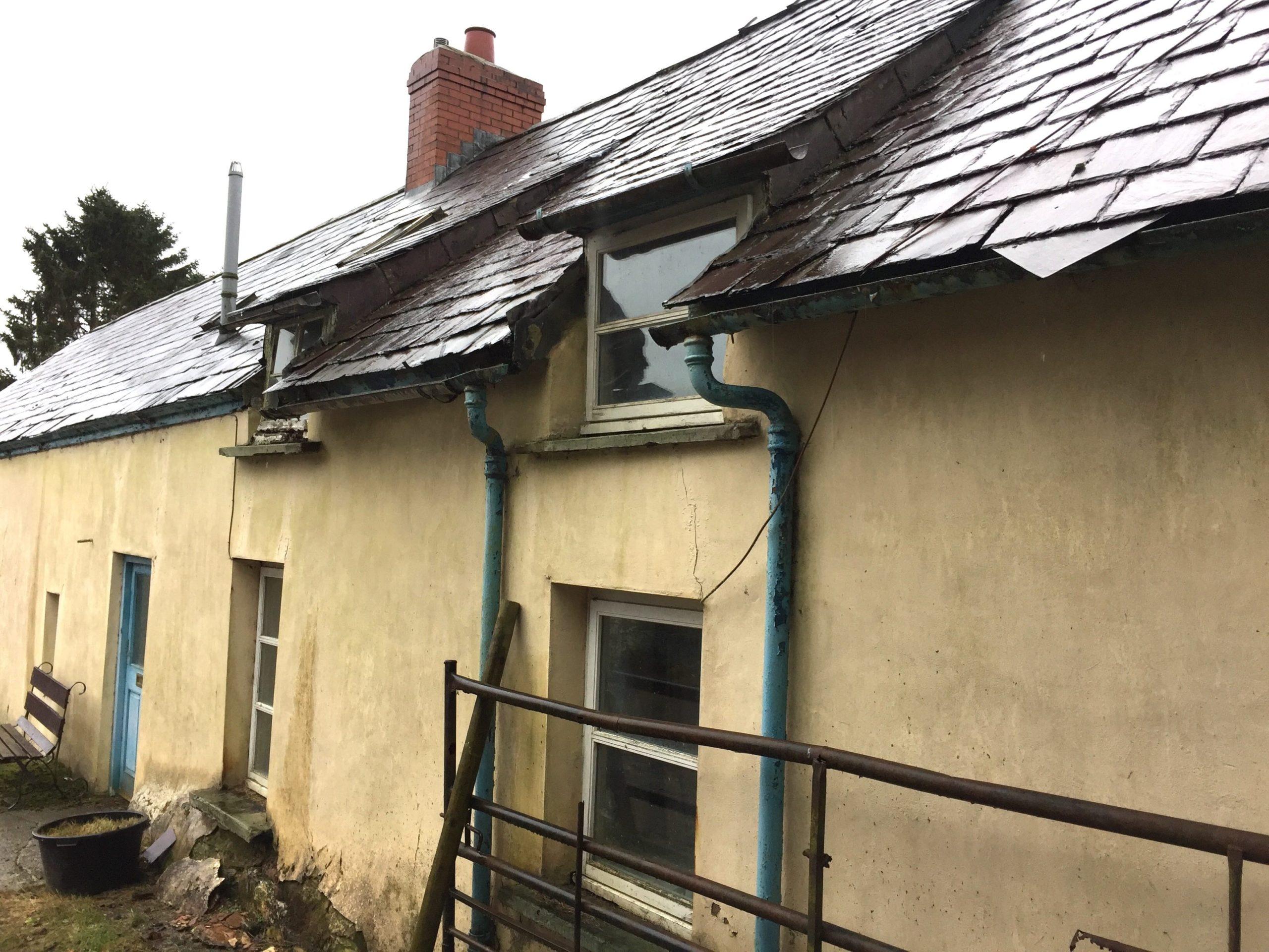 The traditional Welsh longhouse before restoration.
