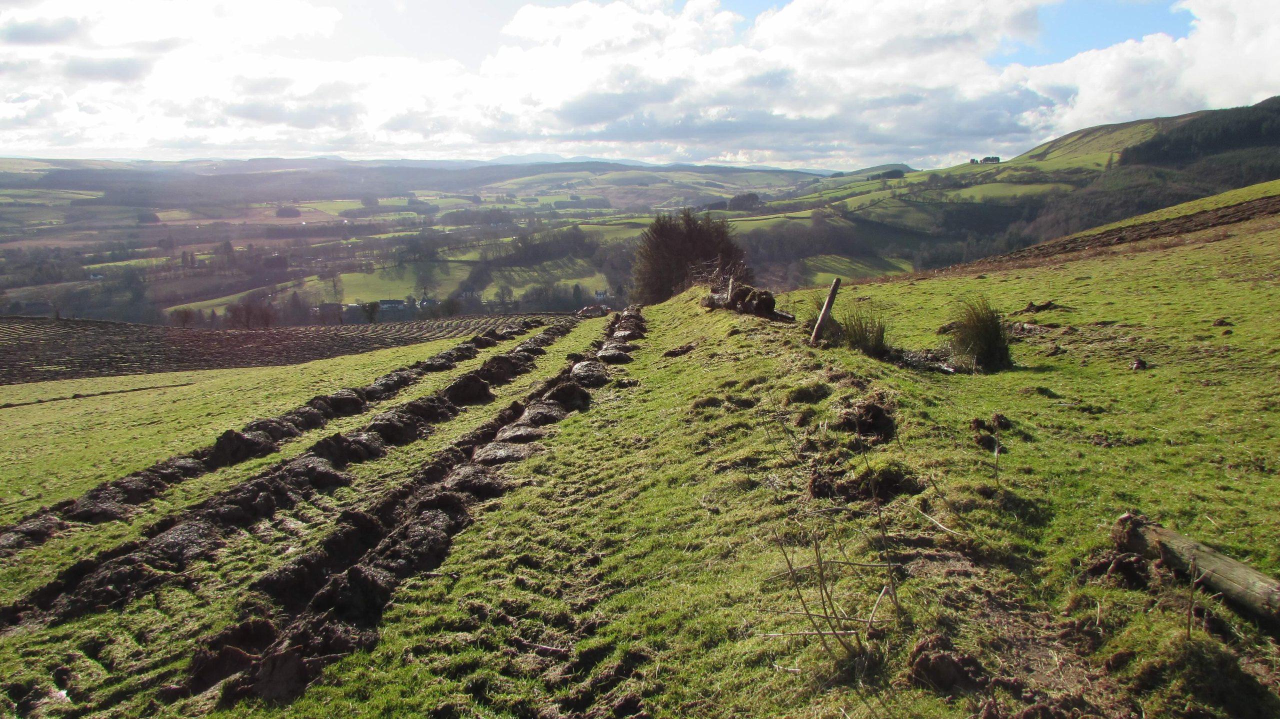 A view across the hills from the top of Lofftwen Forest Farm.